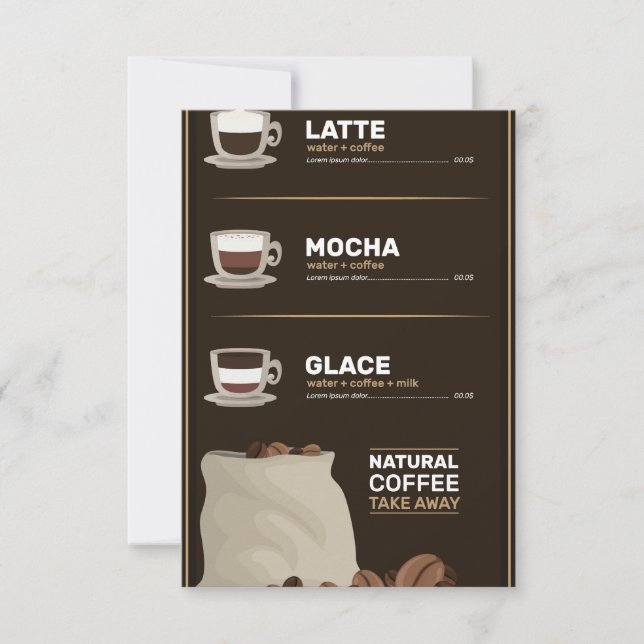 Coffee menu (Front)