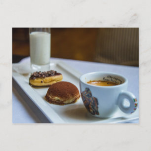 Coffee Milk pastries Hot Cocoa Postcard