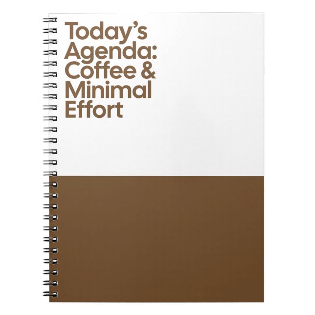 Coffee Minimal Effort Notebook (Front)