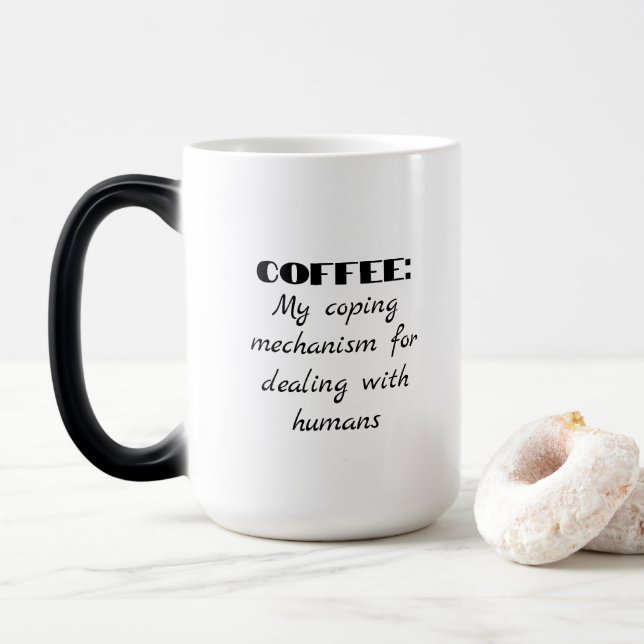 Coffee Misanthropy Humour Magic Mug (With Donut)