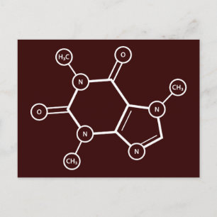 coffee molecule (colour customizable) postcard