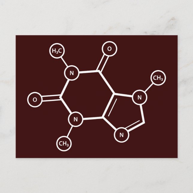 coffee molecule (colour customizable) postcard (Front)