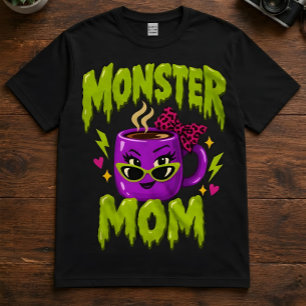 Coffee Mom Quote "Monster Mom" Mothers Tri-Blend Shirt