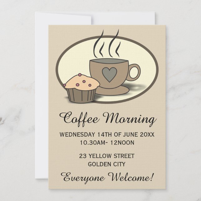 Coffee Morning Fundraising Event Invitations (Front)