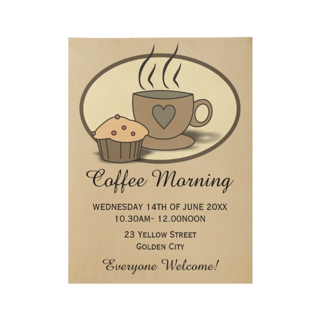 Coffee Morning Fundraising Event Poster (Front)