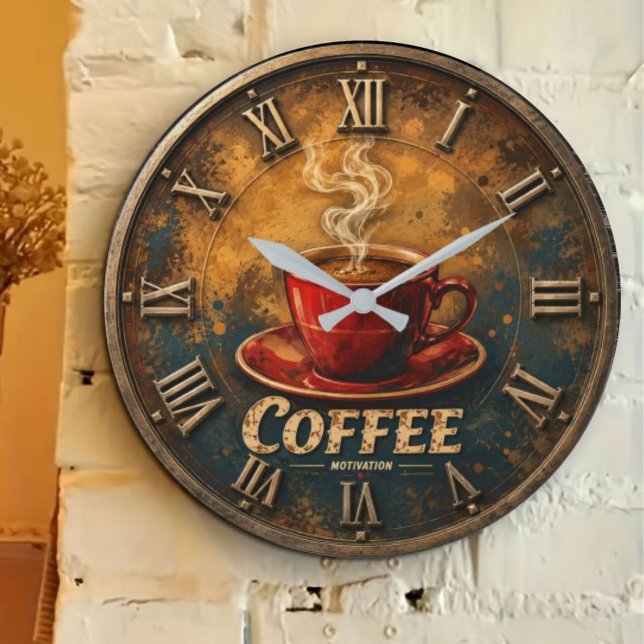 Coffee Motivation Large Clock (Creator Uploaded)