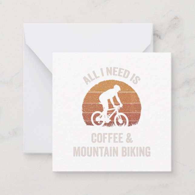 Coffee & Mountain Biking Vintage Downhill Bike Card (Front)