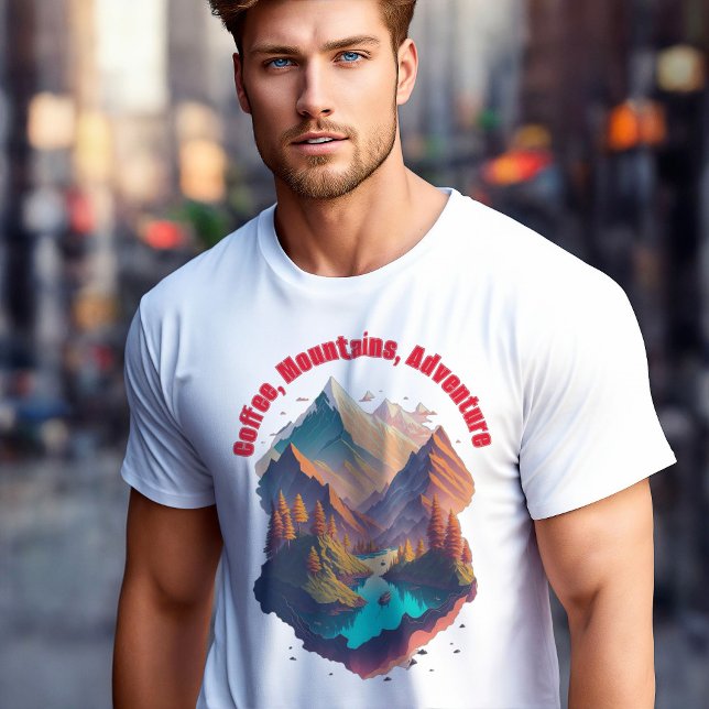 Coffee, Mountains, Adventure Travel T-Shirt (Travel t-shirt Coffee, Mountains, Adventure)