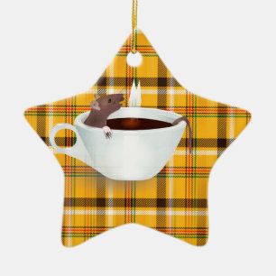 coffee mouse ceramic ornament