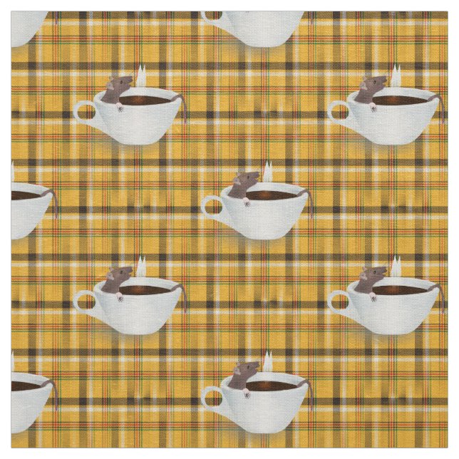 coffee mouse fabric (Swatch)