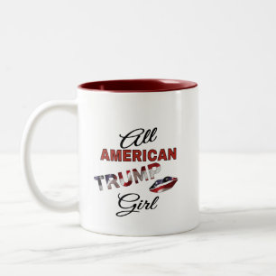 Coffee Mug: All American Trump Girl Two-Tone Coffee Mug