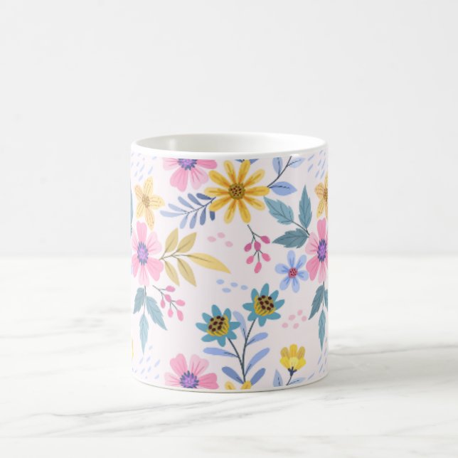Coffee Mug Beautiful colourful Floral pattern  (Center)