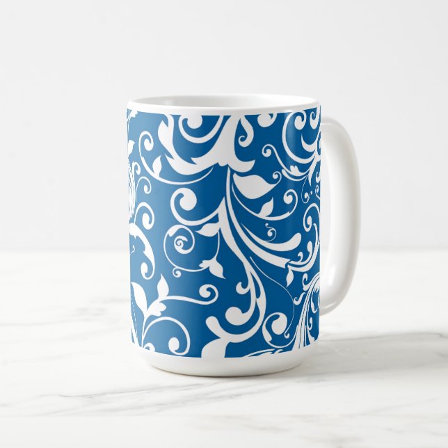 Coffee Mug-Blue Swirls Coffee Mug (Front Right)
