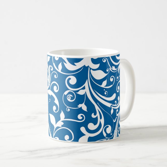 Coffee Mug-Blue Swirls Coffee Mug (Front Right)