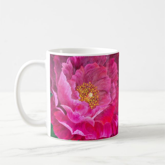 Coffee Mug - Bright Pink Cactus Flower (Left)