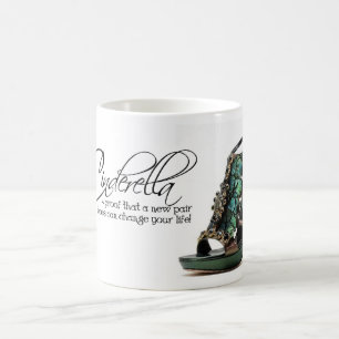 Coffee Mug Cendrillon Peacock Feathers Chaussures 