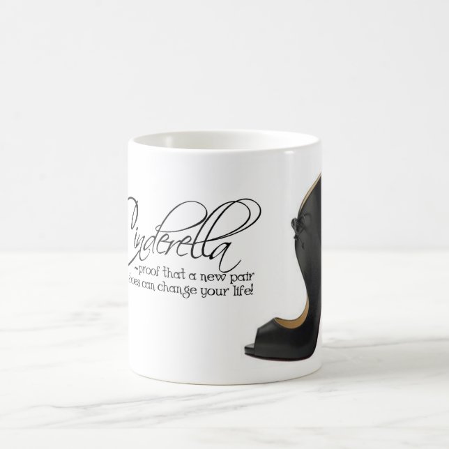 Coffee Mug Cinderella Black Shoes Quote Tea Cup (Center)