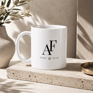 Coffee Mug   Custom Couple Wedding Monogram Gift