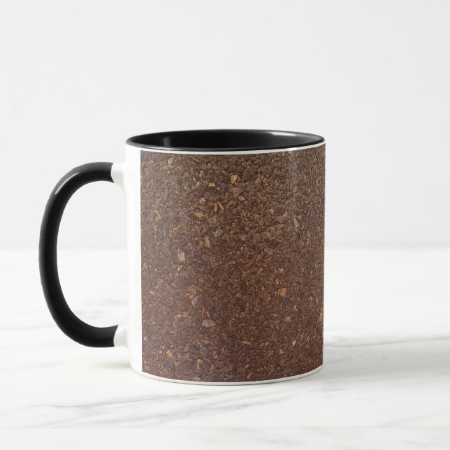 Coffee Mug designed with Coffee Grounds (Left)
