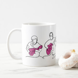 Coffee Mug for Acoustic Guitar Players - Line art
