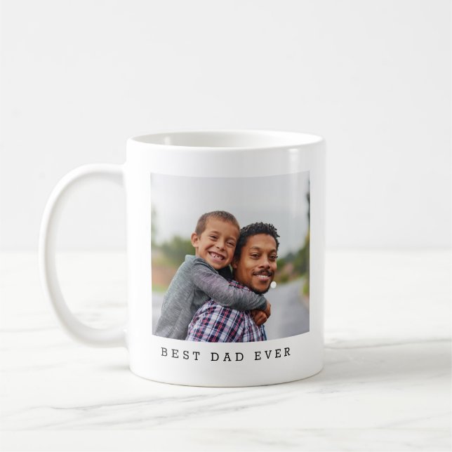 Coffee Mug Full Photo Personalized Best Dad Ever  (Left)