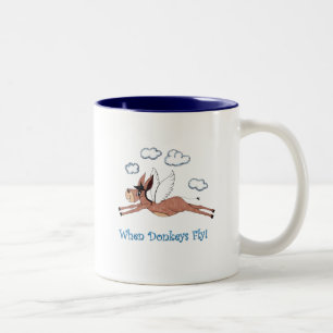 Coffee Mug  Funny, Whimsical Flying Donkey