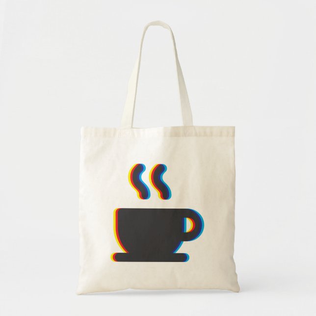 Coffee Mug Glitch Tote Bag (Front)