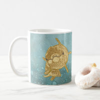 Coffee mug "Gold Dolphins Mommy & Baby" Sippy Cup"