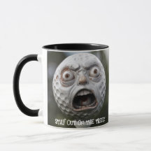 Coffee Mug Golfer, "Restez à l'écart des arbres !"