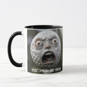 Coffee Mug Golfer, "Restez à l'écart des arbres !"