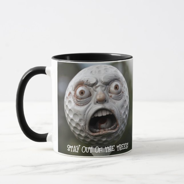 Coffee Mug Golfer, "Stay out of the trees!" (Left)