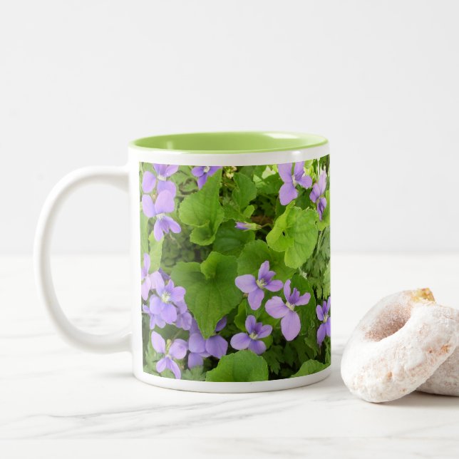 Coffee Mug - Herb Violets - Mirrored (With Donut)