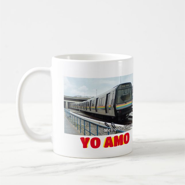 Coffee mug I love Venezuela, customizable (Left)
