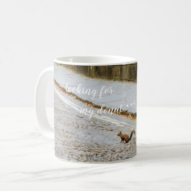 Coffee mug looking for my donut (Front Left)