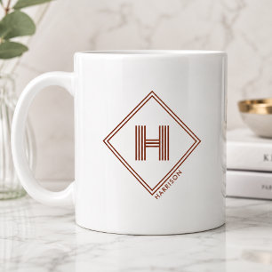 Coffee Mug Modern Geometric Monogram Initial