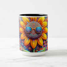 Coffee mug of sunflower having a great day