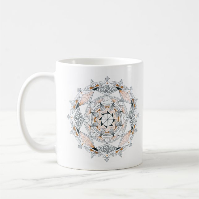 Coffee Mug Original Mandala Design 2-sided Brown (Gauche)