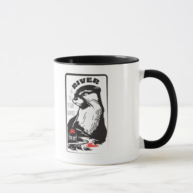 coffee mug otter river  (Right)