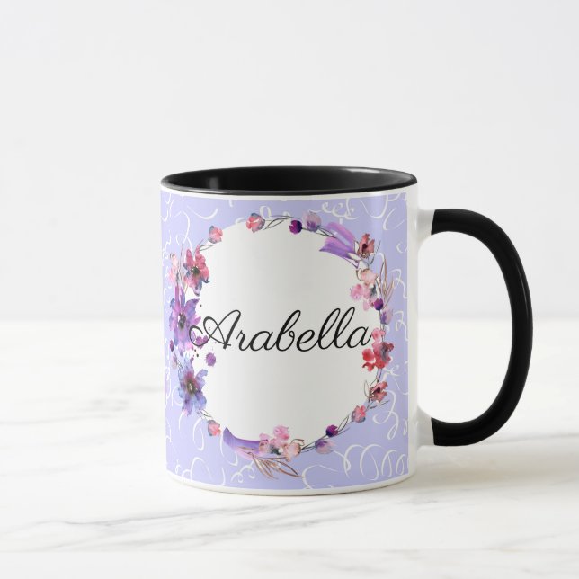 Coffee Mug: Purple Flowers Mug Wrap Sublimation (Right)