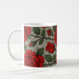 Coffee mug Red Roses on White Income