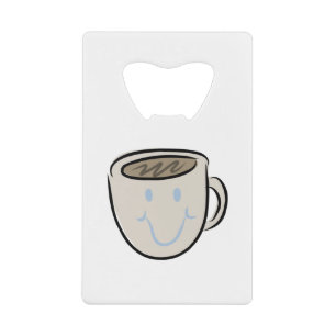 Coffee Mug Smile Credit Card Bottle Opener
