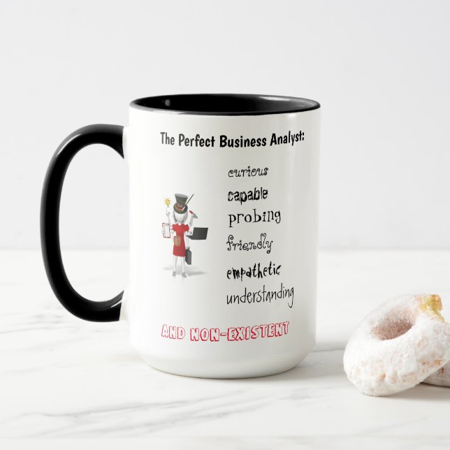 Coffee Mug Stakeholder Business Analyst (With Donut)