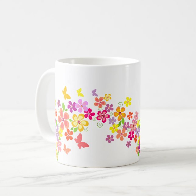 Coffee Mug-SummerFloral Coffee Mug (Front Left)