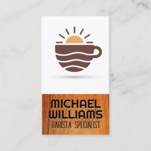 Coffee Mug Sun Logo Cafe Business Card