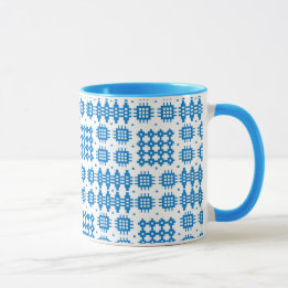 Coffee Mug: Welsh Tapestry Pattern, Bright Blue Mug