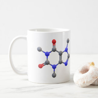 Coffee Mug with 3D Molecular Structure of Caffeine