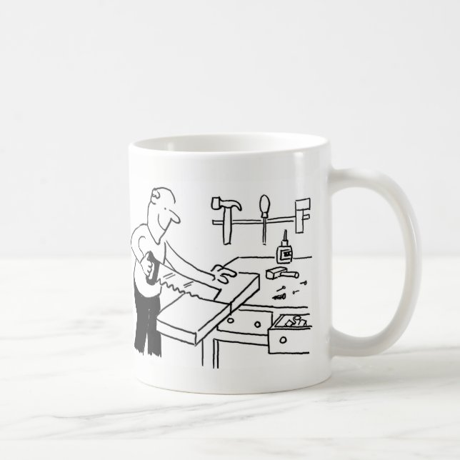 Coffee Mug with a Carpenter Illustration (Right)