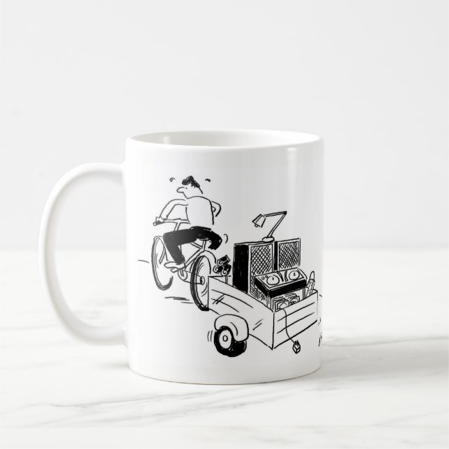 Coffee Mug with a Mobile DJ (Left)