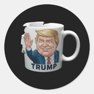 Coffee mug with a Trump Classic Round Sticker