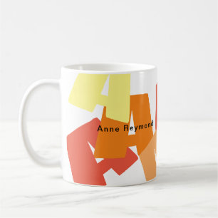 Coffee Mug with Big Colour Initials